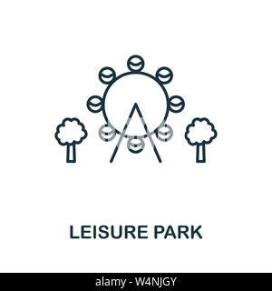 Parc de loisirs l'icône Contour. Conception mince de style city elements icons collection. Pixel parfait symbole de parc de loisirs. Web design, applications Banque D'Images