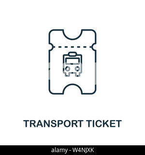 L'icône Contour ticket de transport. Conception mince de style city elements icons collection. Pixel parfait symbole de l'icône de ticket de transport. Web design, applications Banque D'Images