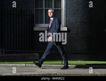 Stephen Barclay arrivant pour une réunion avec le nouveau premier ministre Boris Johnson à Downing Street, Londres. Banque D'Images