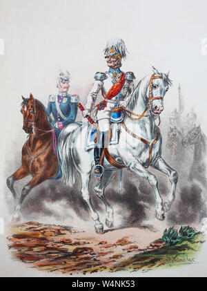 Royal de l'Armée prussienne, Gardes Corps, Preußens Friedrich Heer, Ernst Heinrich Graf von Wrangel était un Generalfeldmarschall de l'armée prussienne. Friedrich Heinrich Ernst Freiherr von Wrangel, ab 1864 Graf von Wrangel, guerre 1784-1877, ein Generalfeldmarschall numérique, amélioration de la reproduction d'une illustration du xixe siècle Banque D'Images