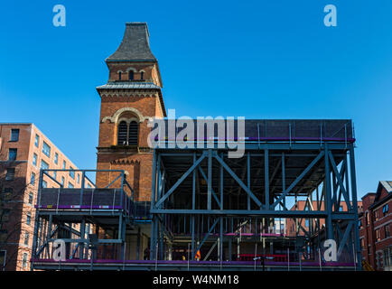 Le Centre d'extension à Oglesby Hallé Saint Pierre en construction 19 juin, salle de découpe, carrés, 4Rs Salford-manchester Manchester, Angleterre, RU Banque D'Images