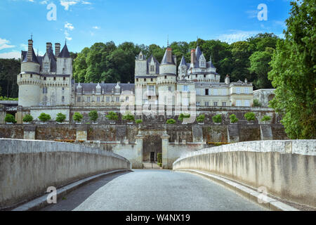 Château d'USSE, FRANCE - Juillet 06, 2017 : la tradition maintenue à Usse est que c'était le château Charles Perrault avait à l'esprit lors de l'écriture "Le sommeil Banque D'Images