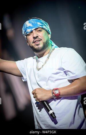 Juillet 23, 2019, Toronto, Ontario, Canada : le rappeur américain, chanteur , auteur-compositeur, producteur, entrepreneur, et de tenue de la FRENCH MONTANA effectue au stade de Budweiser à Toronto. (Crédit Image : © Igor Vidyashev/Zuma sur le fil) Banque D'Images