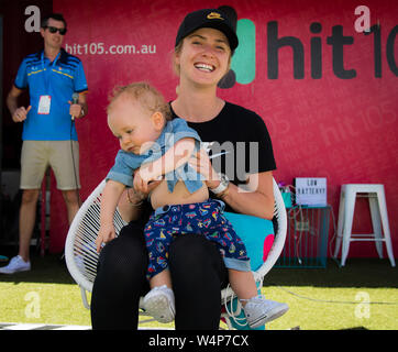 Elina Svitolina répond aux fans de l'Ukraine à l'International WTA Brisbane 2019 Premier tournoi de tennis Banque D'Images