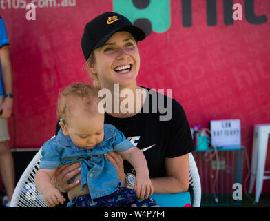 Elina Svitolina répond aux fans de l'Ukraine à l'International WTA Brisbane 2019 Premier tournoi de tennis Banque D'Images