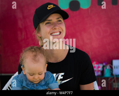 Elina Svitolina répond aux fans de l'Ukraine à l'International WTA Brisbane 2019 Premier tournoi de tennis Banque D'Images