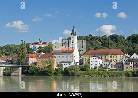 L'église Saint Gertraud et église de pèlerinage Mariahilf, Passau, Bavière, Allemagne Banque D'Images