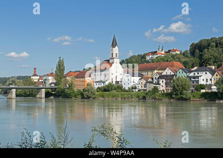 L'église Saint Gertraud et église de pèlerinage Mariahilf, Passau, Bavière, Allemagne Banque D'Images