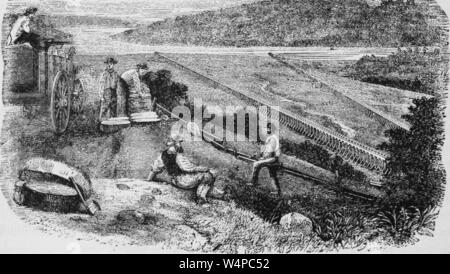 Gravure de l'or le repos, l'extraction de l'or, Yuba hydraulique, la rivière Sacramento Valley, en Californie, du livre 'histoire industrielle de la United States' par Albert Sidney Bolles, 1878. Avec la permission de Internet Archive. () Banque D'Images