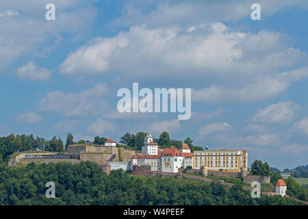 La forteresse Veste Oberhaus (supérieur), Passau, Thuringe, Bavière, Allemagne Banque D'Images