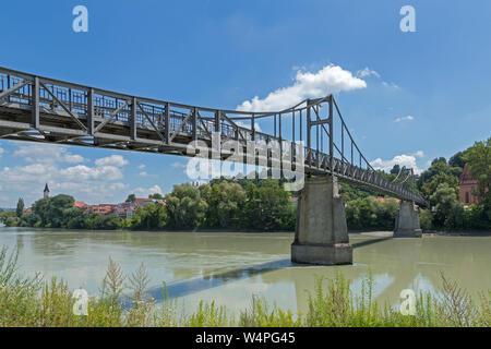 Passerelle au Innsteg, Passau, Thuringe, Bavière, Allemagne Banque D'Images