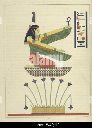 Déesse Maat l'Égypte ancienne L'Égypte ancienne, les concepts de vérité, de l'équilibre, l'ordre, l'harmonie, le droit, la morale, et de la justice, de l'illustration du livre 'panthéon égyptien' par Léon Jean Joseph Dubois, 1824. À partir de la Bibliothèque publique de New York. () Banque D'Images