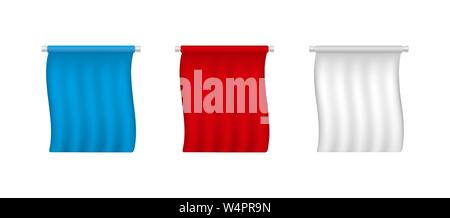 Blanc, rouge, bleu. modèles de pennant vide Ouverture vierge de publicité. Illustration de Vecteur