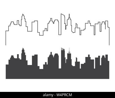 City skyline silhouette vector illustration Illustration de Vecteur