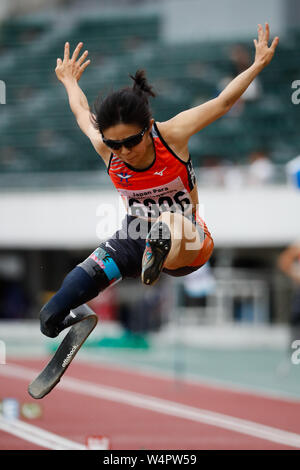 Gifu, Japon. 21 juillet, 2019. Hitomi Onishi (JPN), le 21 juillet 2019 - Athlétisme : Women's Long Saut Final T63 au Centre commémoratif de Gifu Nagaragawa stade lors des Championnats d'athlétisme 2019 Para au Japon à Gifu, Japon. Credit : SportsPressJP/AFLO/Alamy Live News Banque D'Images