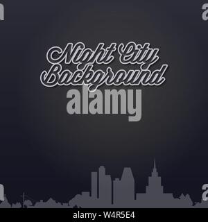 Arrière-plan de la ville de nuit. Big City Skyline silhouette sombre. Vector Illustration Illustration de Vecteur