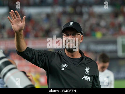 New York, NY - 24 juillet 2019 : Liverpool FC entraîneur Jurgen Klopp assiste à match pré-saison contre le Sporting CP au Yankee Stadium match tirer 2 - 2 Banque D'Images