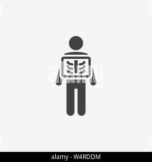 Icône de glyphe de rayons X. Design monochrome élément simple. Icône de radiographie noire pour le Web et les mobiles. Collecte de soins de santé Illustration de Vecteur