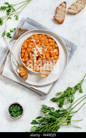 Chana masala indien curry de pois chiches ou Vue de dessus Banque D'Images