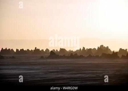 Djibouti, région du lac Abbe, paysage Banque D'Images