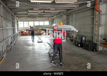 Plovdiv, Bulgarie, 10 au 12 mai 2019, la FISA, 1 Coupe du monde d'Aviron, de canoë et d'aviron de Plovdiv, Centre © Peter SPURRIER/Intersport Images] Banque D'Images