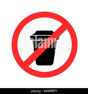 Tasse en plastique interdiction sign Illustration de Vecteur