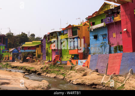 Kampung Warna Warni Jodipan Village coloré Malang Banque D'Images
