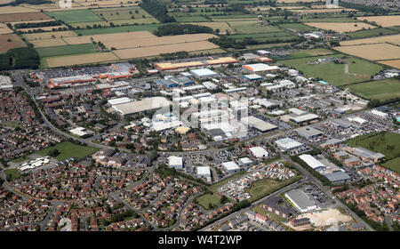 Vue aérienne de Clifton Moor, au nord de York, Royaume-Uni Banque D'Images