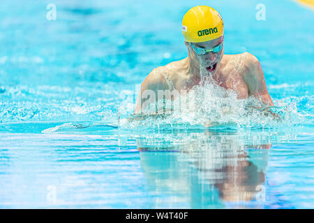 22 juillet 2019 Gwangju, Corée du Sud 18e Championnats du monde de la FINA 25-07-2019: Zwemmen: WK 2019: Gwangju STUBBLETY-COOK Zac Australie Gwangju Corée du Sud 25/07/2019 natation Homme BreastStroke 200m préliminaire 18e Championnats du monde de la FINA Aquatics Centre universitaire de Nambu Banque D'Images