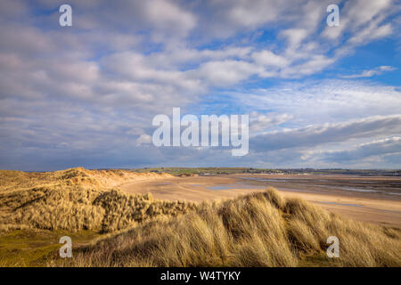 Dunes de sable de crow point beach dans le Nord du Devon, UK Banque D'Images