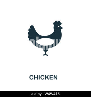 Symbole représentant une icône représentant un poulet. Affiche créative de la collection d'icônes de ferme. Icône de poulet plat rempli pour ordinateur et mobile Banque D'Images