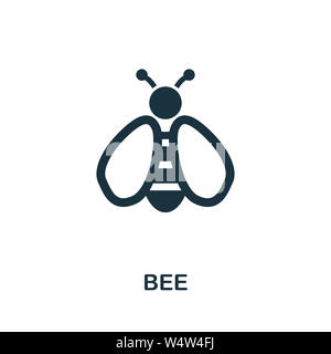 Symbole d'icône abeille. Affiche créative de la collection d'icônes de ferme. Icône Bee plate remplie pour ordinateur et mobile Banque D'Images
