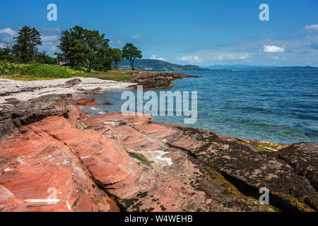 Superbe météo à Ascog beach, île de Bute, Ecosse Banque D'Images