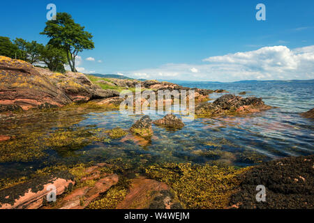 Superbe météo à Ascog beach, île de Bute, Ecosse Banque D'Images