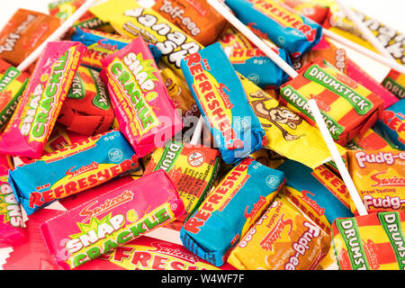 Un assortiment de bonbons tendres Swizzels, close-up Banque D'Images