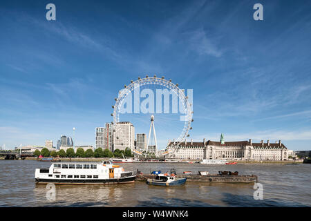 Juillet 24, 2019 London Eye, London, UK Banque D'Images