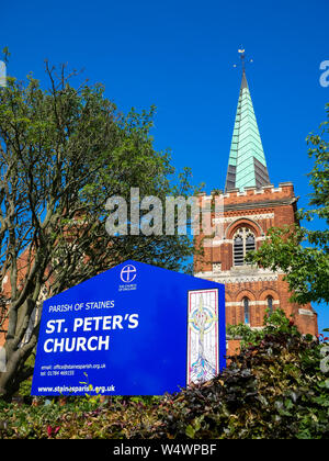 Église Saint Pierre, les taches-upon-Thames, Surrey, England, UK, FR. Banque D'Images