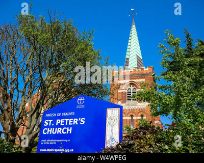 Église Saint Pierre, les taches-upon-Thames, Surrey, England, UK, FR. Banque D'Images