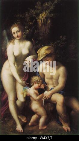 Correggio Vénus avec Cupidon et le mercure ou l'École de l'amour. Banque D'Images