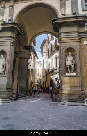 FLORENCE, ITALIE - 10 MAI 2019 : Via Lambertesca close up Banque D'Images