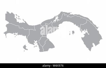 Carte des régions de Panama Illustration de Vecteur