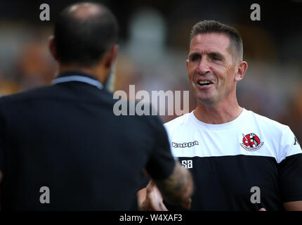 Stephen Baxter gestionnaire des croisés au cours de la Ligue Europa match de qualification à Molineux, Wolverhampton. Banque D'Images