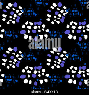 Seamless abstract pattern. Les cercles et d'ovales multicolores, des taches sur un fond noir. De fortes baisses et arrondies disposées en triangle arrondi et sha Banque D'Images