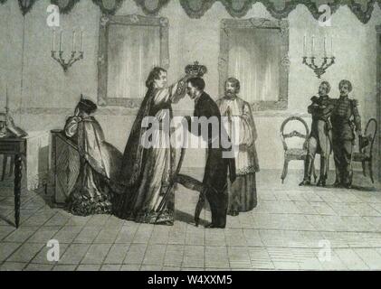 Couronnement de Radama II. Banque D'Images