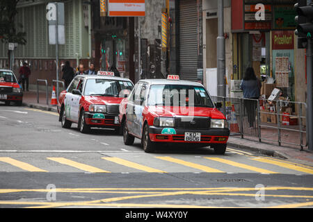 Toyota traditionnelle Comport Couronne taxis de Hong Kong région administrative spéciale de la République populaire de Chine Banque D'Images