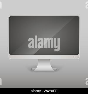 Vector vide réaliste moniteur d'ordinateur, écran pc isolés. Maquette Illustration de Vecteur