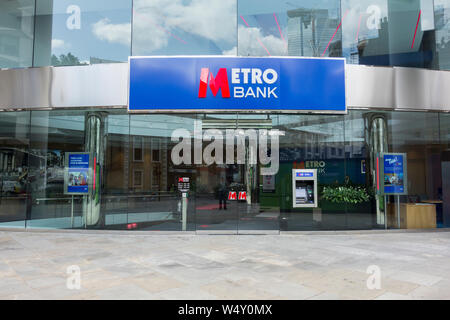 Metro Bank, Londres, mur, Ville de London, UK Banque D'Images