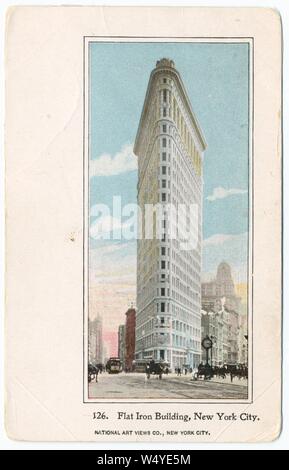 Carte postale gravé du Flatiron Building au 175 Fifth Avenue à New York City, New York, publié par la National Art Views Co, 1905. À partir de la Bibliothèque publique de New York. () Banque D'Images