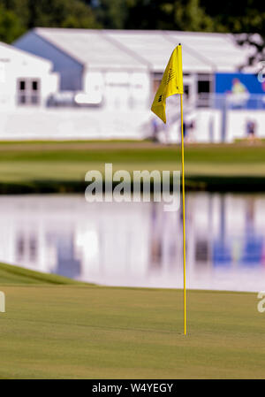 Memphis, TN, USA. Le 25 juillet, 2019. Le 18ème green au WGC-FedEx St. Jude Invitational Golf Tournament à TPC Southwind à Memphis, TN. Siegel gris/Cal Sport Media/Alamy Live News Banque D'Images