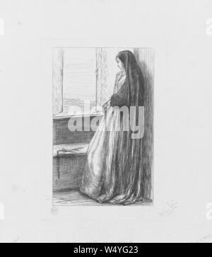 Illustration d'une nonne réfléchie debout à côté de la fenêtre, par James McNeill Whistler, 1862. À partir de la Bibliothèque publique de New York. () Banque D'Images